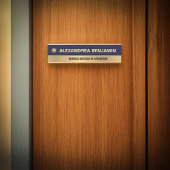 Business Employee Logo Gold Blue Modern Custom Türschild