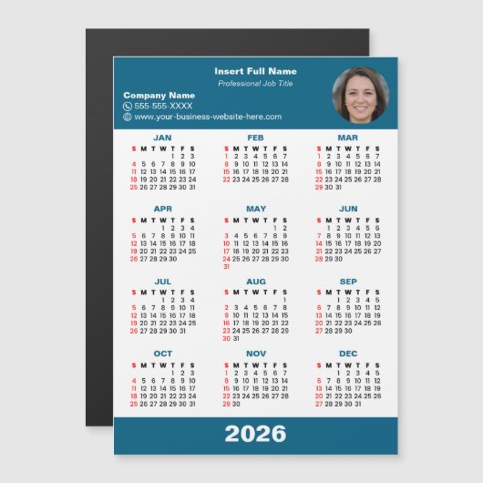 Business Entrepreneur 2026 Calendar Magnet (Vorne/Hinten)