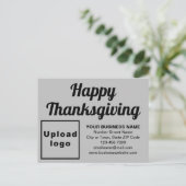 Business Erntedank Grau Holiday Postkarte (Stehend Vorderseite)