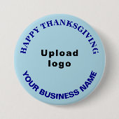 Business Erntedank Gruß auf Light Blue Round Button (Vorderseite)