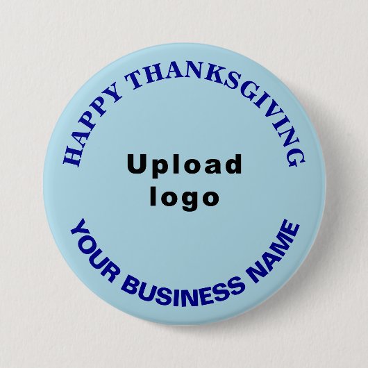 Business Erntedank Gruß auf Light Blue Round Button (Vorderseite)