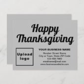 Business Erntedank Kleine, graue Ferienkarte Feiertagskarte (Vorne/Hinten)