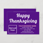 Business Erntedank Kleine Lila Flachkarte (Vorne/Hinten)