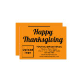 Business Erntedank Kleine Orange Flachgrüße Karte (Vorderseite/Rückseite Beispiel)