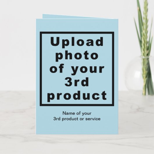 Business Erntedank Light Blue Faltgrinsen Karte (Rückseite)