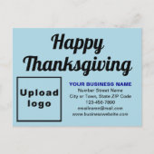 Business Erntedank Light Blue Holiday Postkarte (Vorderseite)