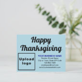 Business Erntedank Light Blue Holiday Postkarte (Stehend Vorderseite)