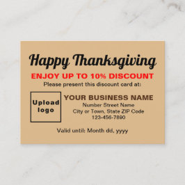 Business Erntedank Light Brown Discount Card Rabattkarte