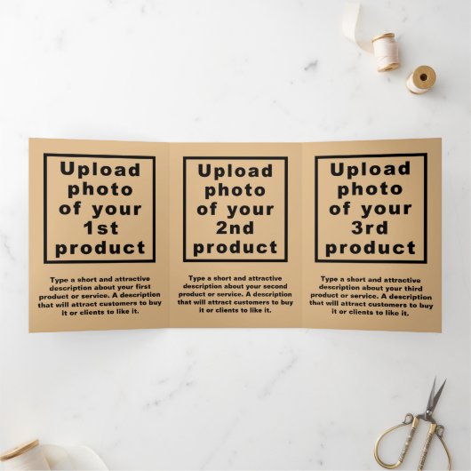 Business Erntedank Light Brown Trifold Card Dreifach Gefaltete Karte (Innenseite)