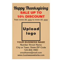 Business Erntedank Sale on Light Brown Fotodruck