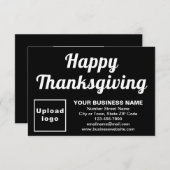 Business Erntedank Small Black Flat Card (Vorne/Hinten)