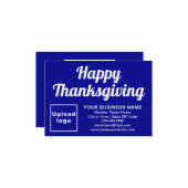 Business Erntedank Small Blue Flat Gruß Karte (Vorderseite/Rückseite Beispiel)