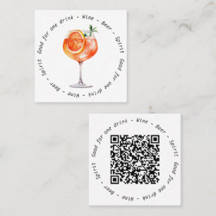 Business Event Aperol QR Code Trinkbeleg Quadratische Visitenkarte