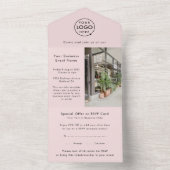 Business Event | Blush Pink Modernes einfaches Fot All In One Einladung (Innen Boden)