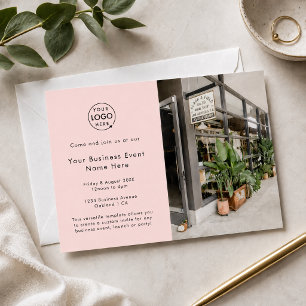 Business Event   Blush Pink Modernes einfaches Fot Einladung