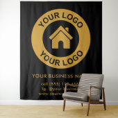 Business-Event für Firmenlogo - Schwarz Wandteppich (Beispiel)