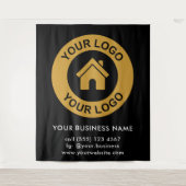 Business-Event für Firmenlogo - Schwarz Wandteppich (Vorderseite)