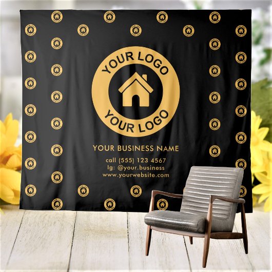 Business-Event für Firmenlogo - Schwarz Wandteppich