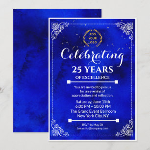 Business Event für Navy Blue & White Meilenstein Einladung