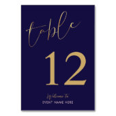 Business-Event für Navy & Gold Tischnummer (Rückseite)