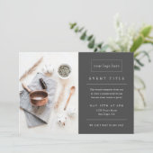 Business Event | Graues Berufliches Foto Einladung (Stehend Vorderseite)