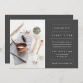 Business Event | Graues Berufliches Foto Einladung (Vorne/Hinten)