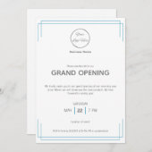 Business-Event in Weiß-Blau Einladung (Vorne/Hinten)