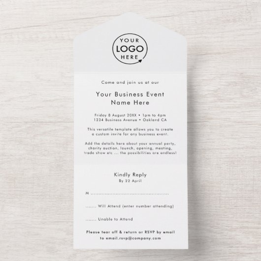 Business Event | MINIMALISTISCH All In One Einladung (Innen Boden)
