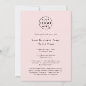 Business Event | Minimalistisches Logo in Rosa Einladung (Vorderseite)