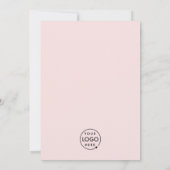 Business Event | Minimalistisches Logo in Rosa Einladung (Rückseite)