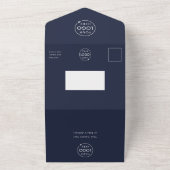 Business Event | Navy Blue Modern Beruflich All In One Einladung (Außenbereich)