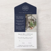 Business Event | Navy Blue Modern Beruflich All In One Einladung (Innen Boden)