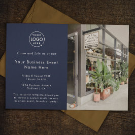 Business Event | Navy Blue Modern Beruflich Einladung