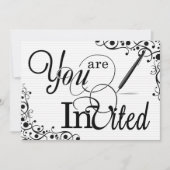 Business Event oder Party Classic Black and White Einladung (Vorderseite)