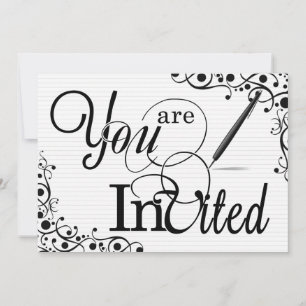 Business Event oder Party Classic Black and White Einladung