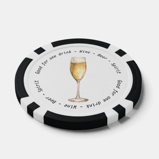 Business Event QR Code Champagne Drink Voucher Pokerchips (Einzeln)