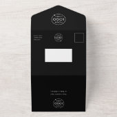 Business Event | Schwarzes modernes Minimalistisch All In One Einladung (Außenbereich)