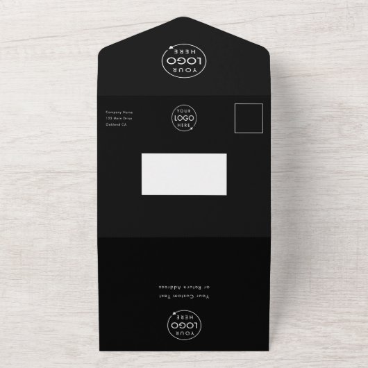 Business Event | Schwarzes modernes Minimalistisch All In One Einladung (Außenbereich)