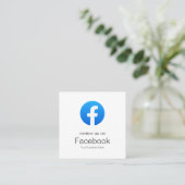 Business Facebook Minimal White / Social Media Quadratische Visitenkarte (Stehend Vorderseite)