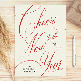 Business Festivals Red Cheers New Year Holiday Car Feiertagskarte