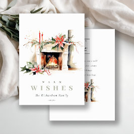 Business Fireplace Warme Weihnachts-Firmenlogo Feiertagskarte