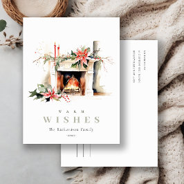Business Fireplace Warme Weihnachts-Firmenlogo Feiertagspostkarte