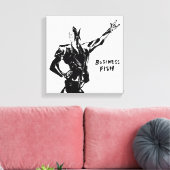 Business Fish Ink Malerei (Version ZEN) Leinwanddruck (Insitu (Wohnzimmer))