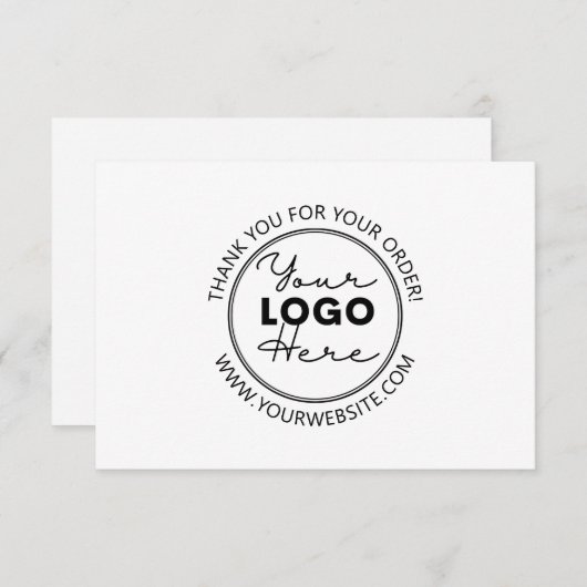 Business-Flat für kundenspezifische Firmenlogos da Dankeskarte (Vorne/Hinten)