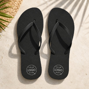 Business-Flip-Flops Logo Schwarze Pool-Strand-Sc Badesandalen