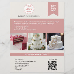 Business Flyer für Bäckerei Cake Custom Logo