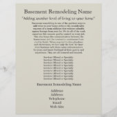 Business Flyer für den Keller-Umbau (Hinten)