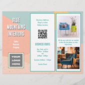 Business Flyer Z-folded QR code Photo Templates (Vorne)