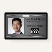 Business Foto Abzeichen - Black Brush Steel Ausweis (Vorderseite)