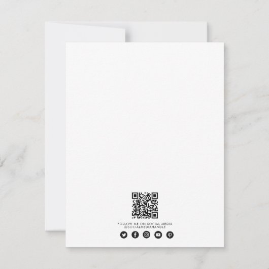 Business Foto Banner QR Code Social Media Mitteilungskarte (Rückseite)